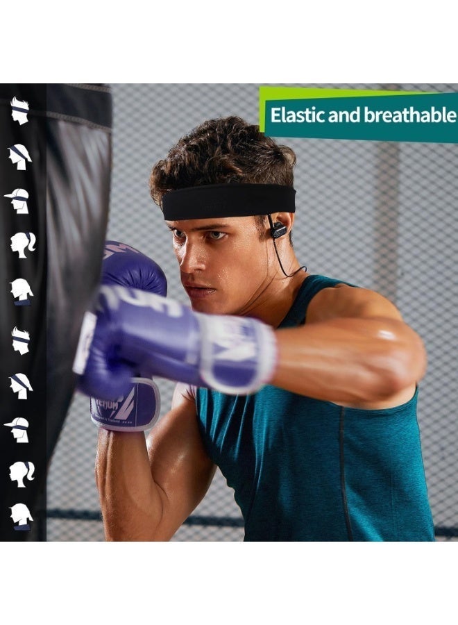 ChicAbode 8 قطعة من أحزمة رأس الرياضية للرجال، حمالة رأس لتمارين التمارين تُشفِّف الرطوبة، أقراص شعر مطاطية ناعمة غير انزلاقية، تناسب الجري والدراجات والكرة السلة واليوغا والتمارين اليومية - Image 5